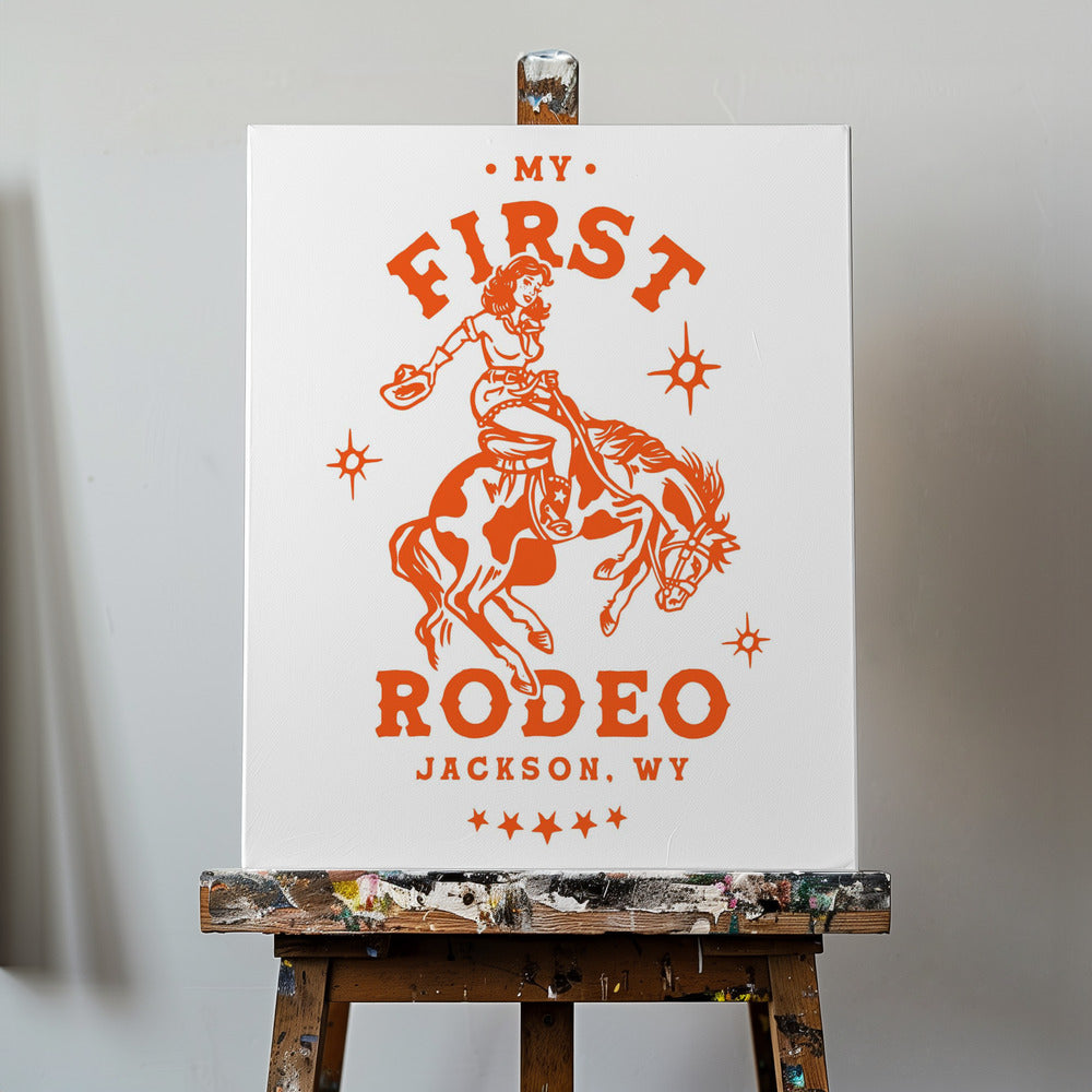 Min första rodeo i Jackson, Wyoming, cowgirl | Canvas