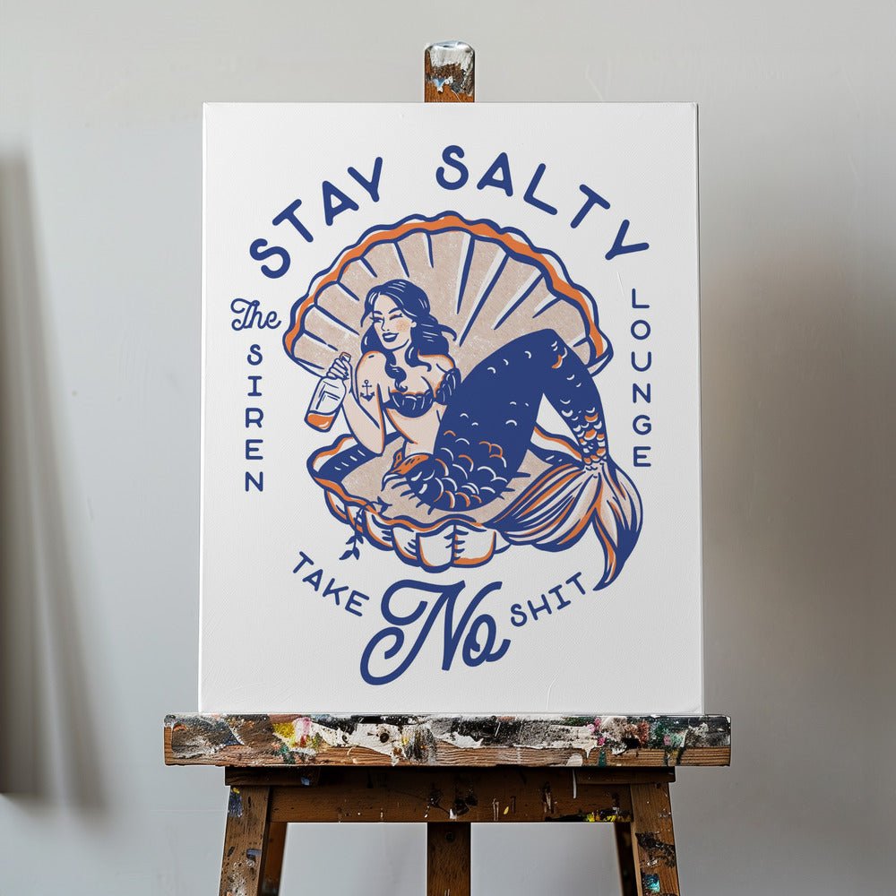 Stay Salty Siren Lounge Pin-Up Havfrue | Lerretsbilder