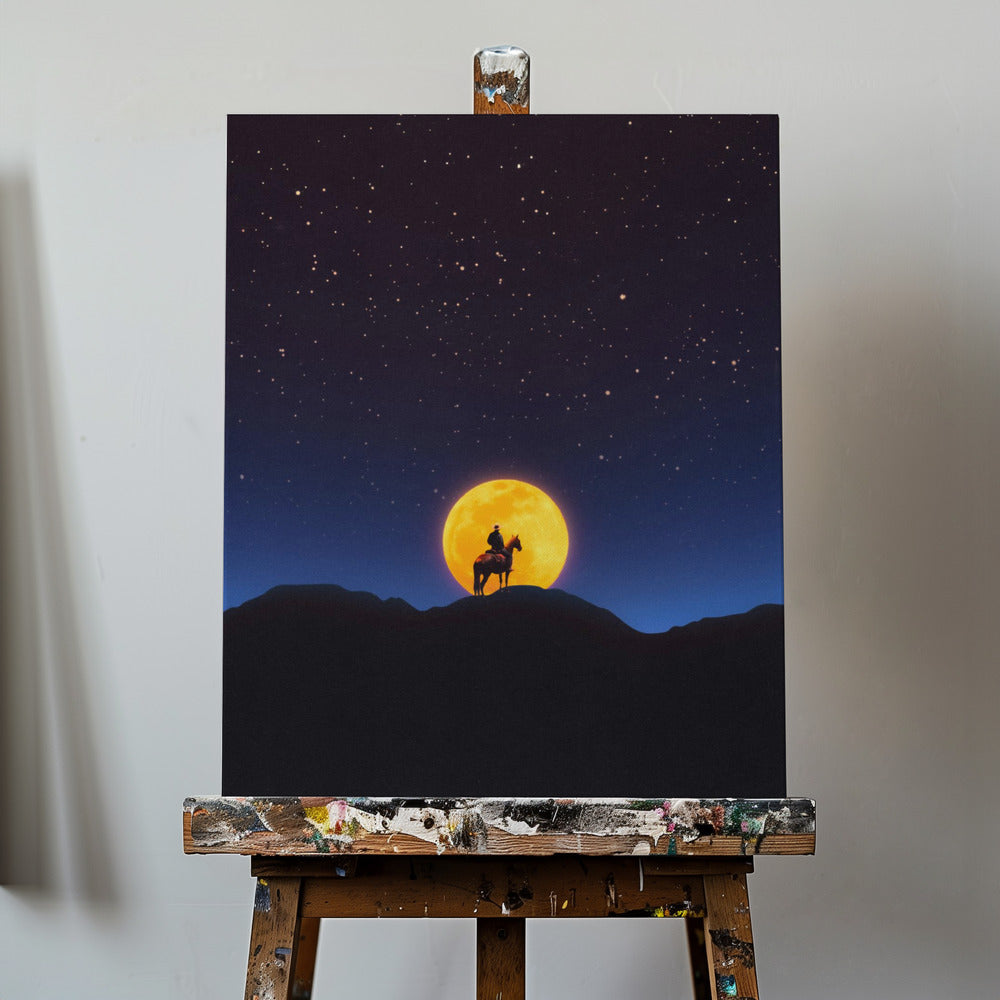 De ruiter en de maan | Canvasprints