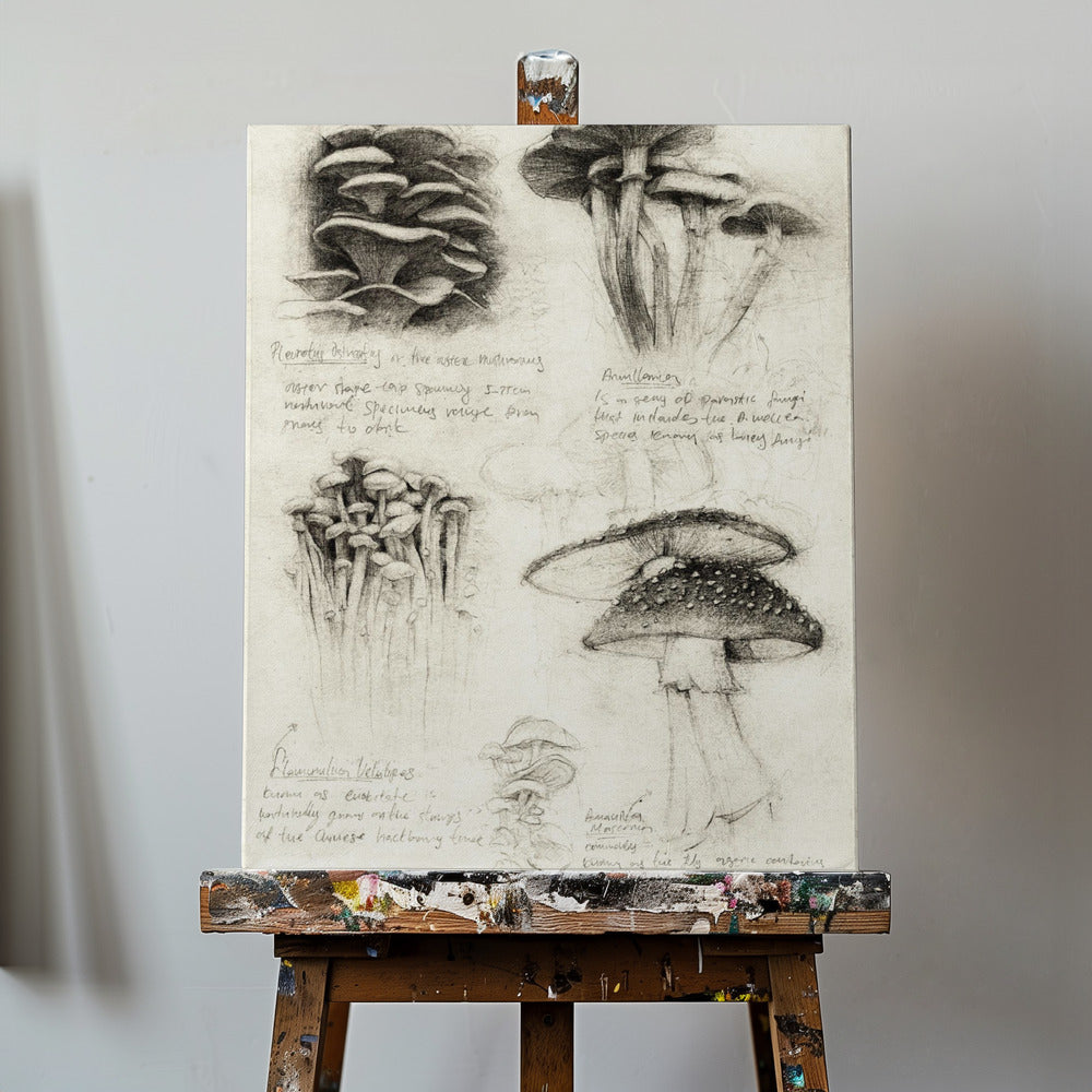 Divers champignons botaniques | Tableaux sur Toile