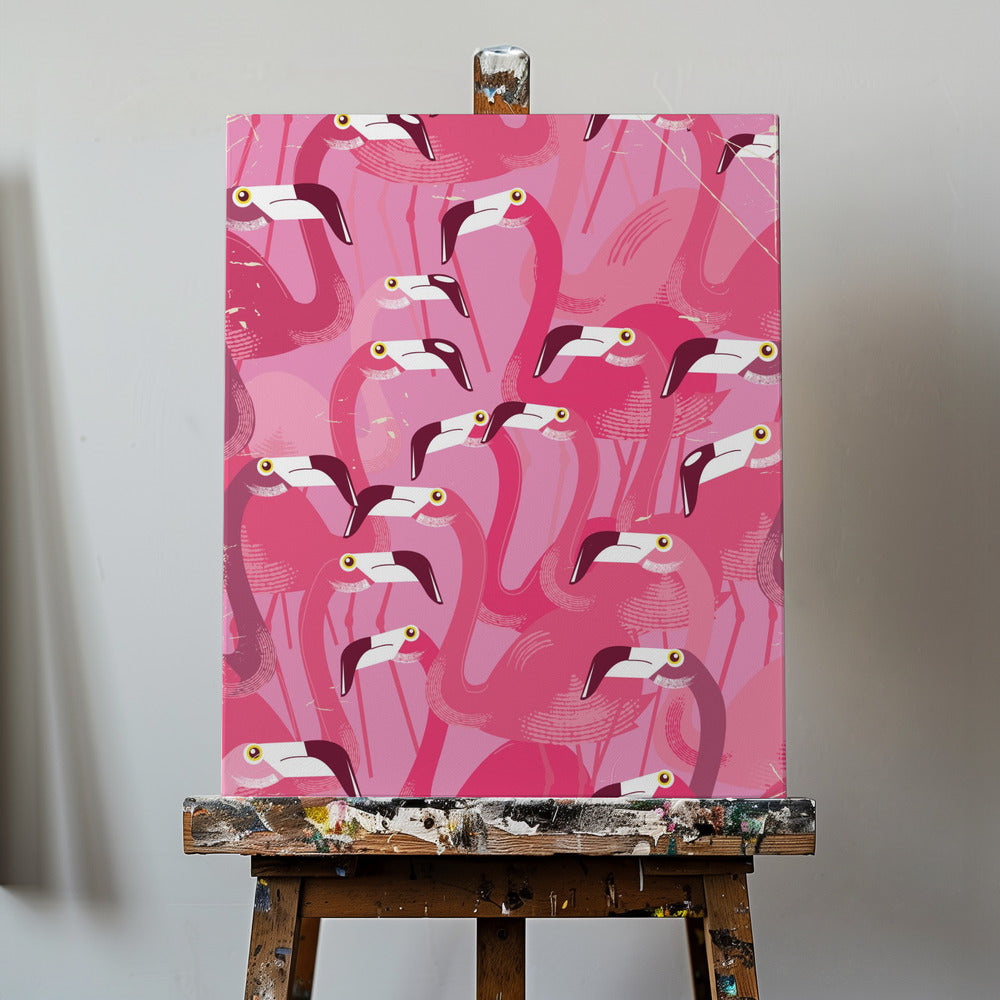 Flamingos-Schwarm | Leinwand