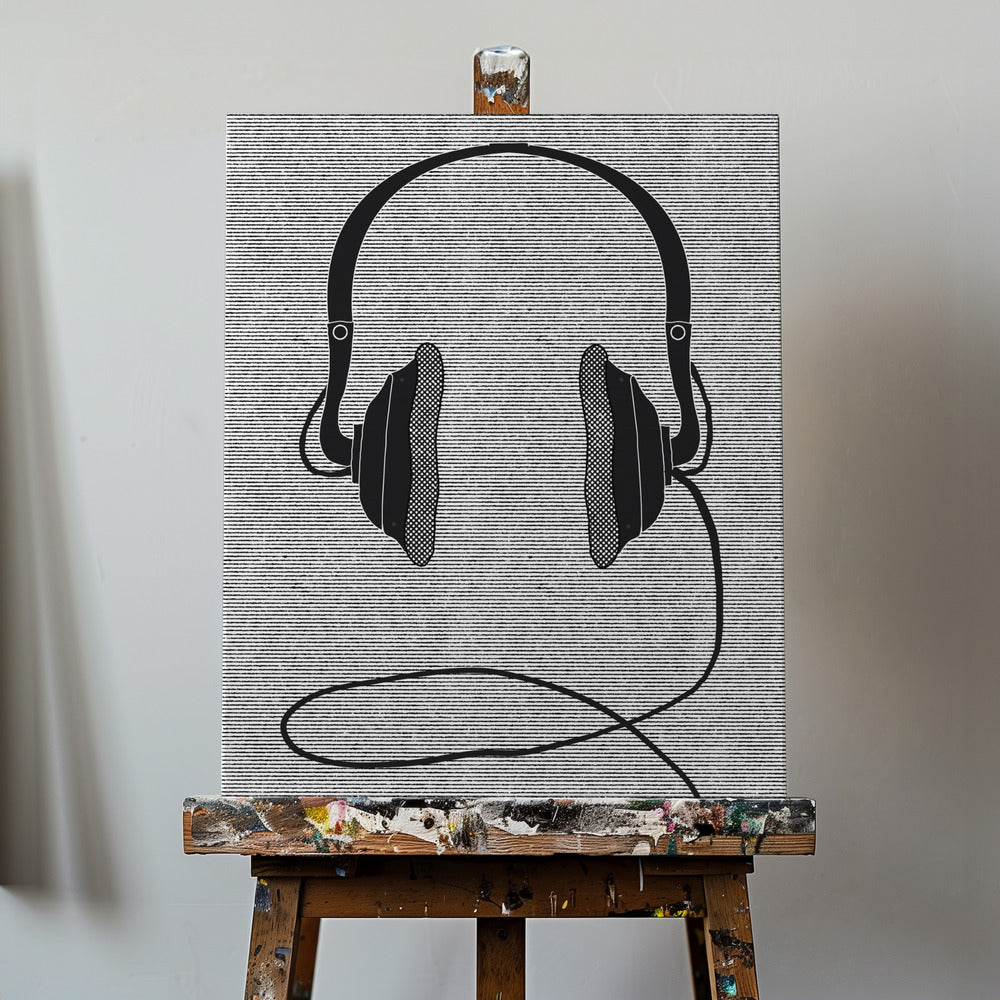 Pair Of Black Headphones | Canvas
