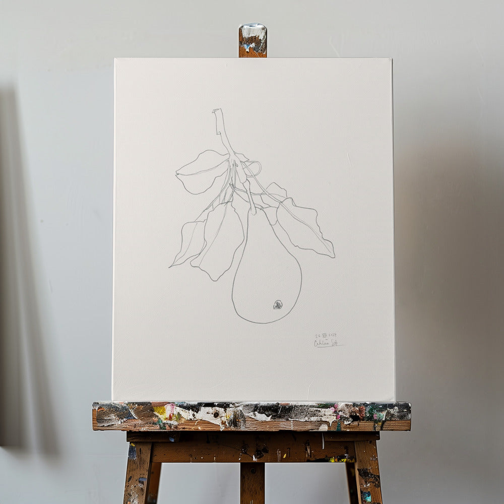 Elegant Pear Sketch | Canvas