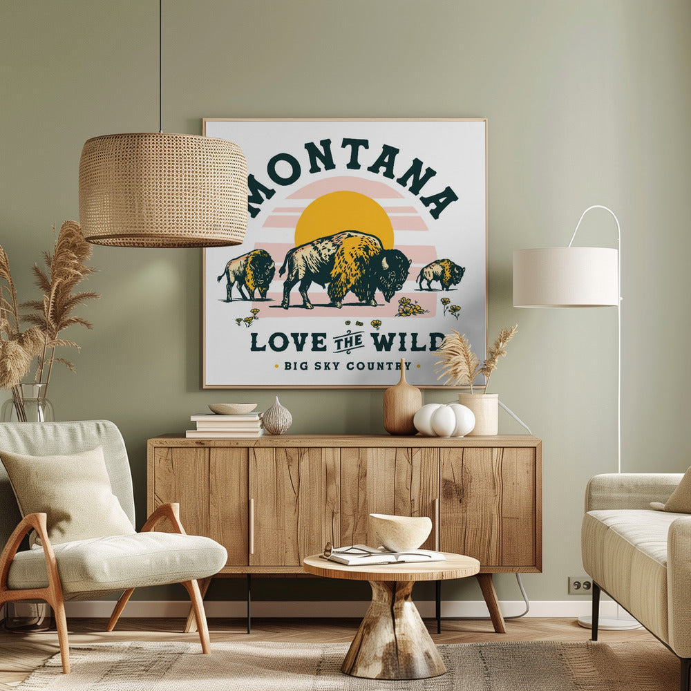 Montana Buffalo Art: Älska vildmarken | Canvas