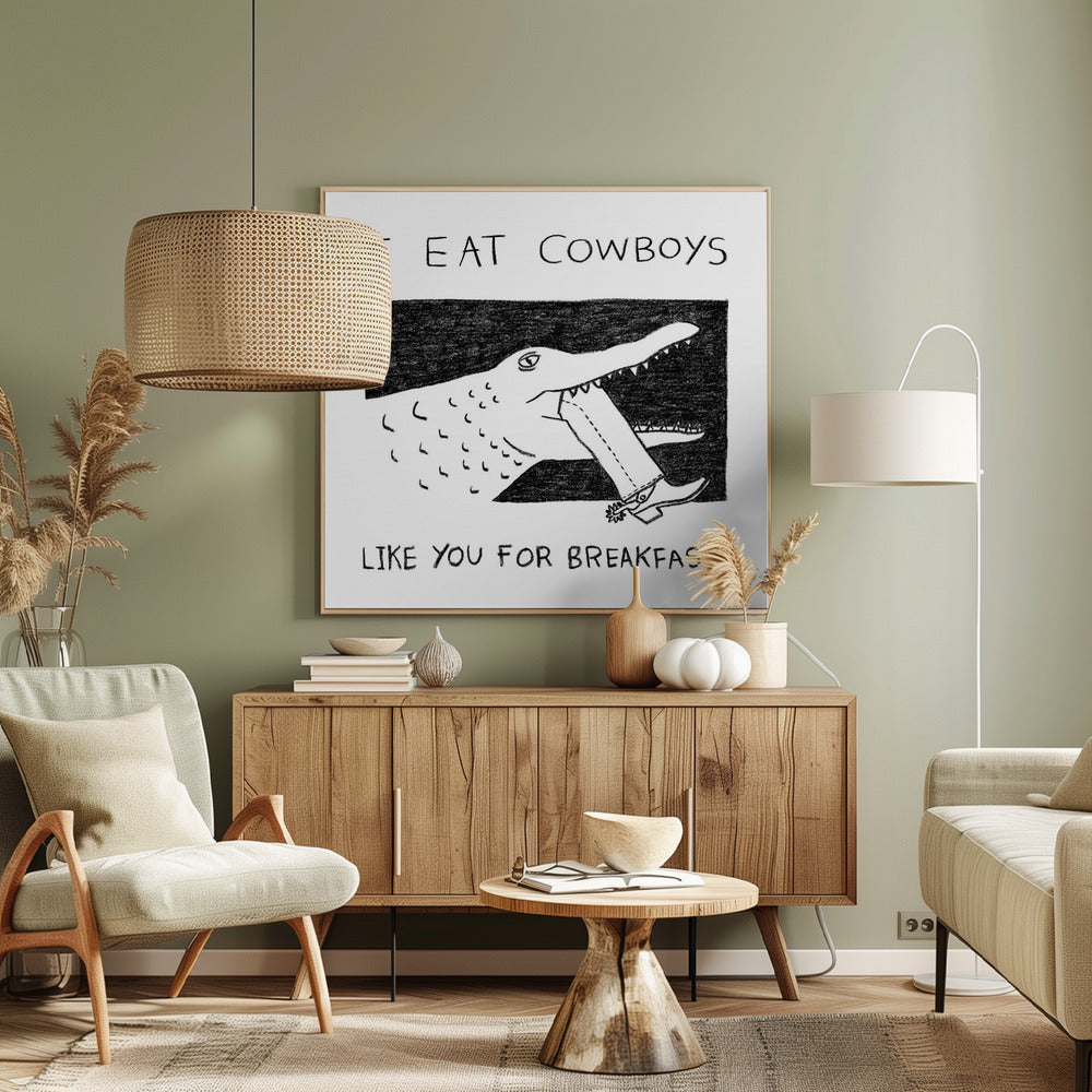Je mange des cow-boys comme toi au petit-déjeuner | Tableaux sur Toile