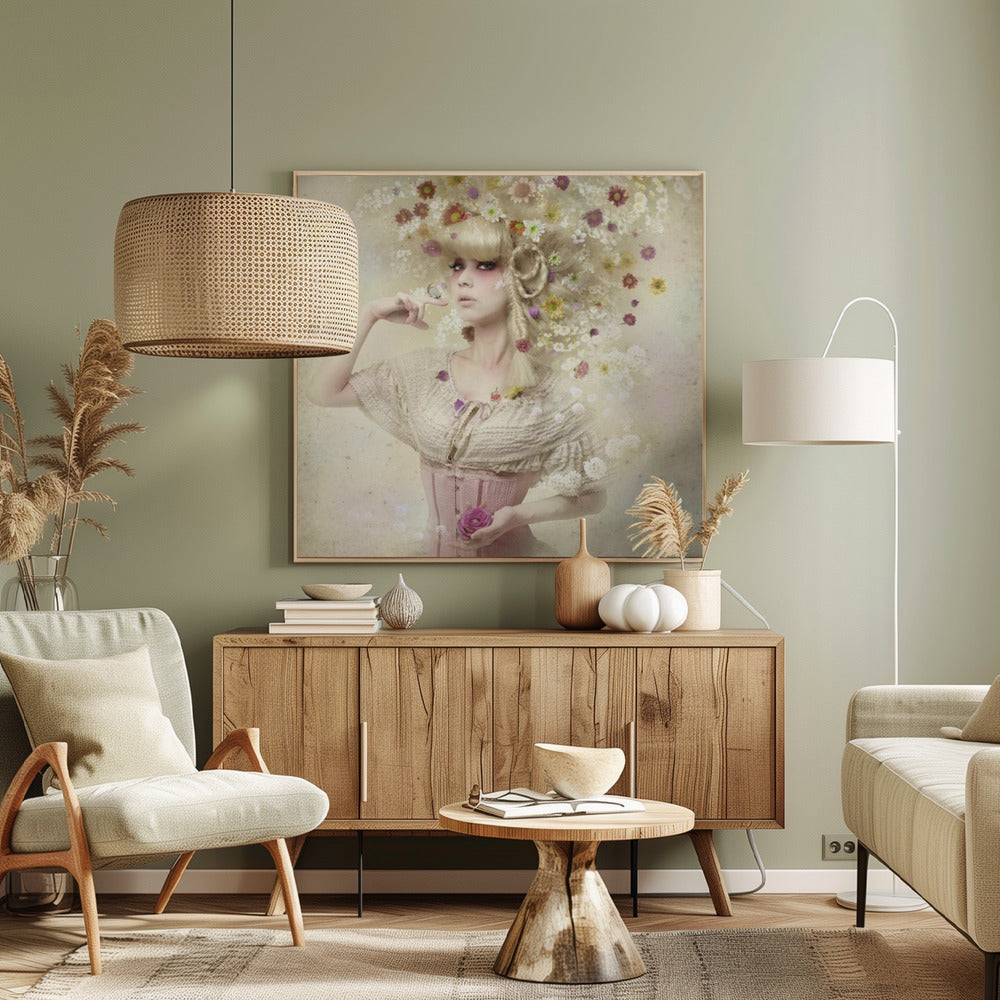 Fille du jardin de fleurs | Tableaux sur Toile