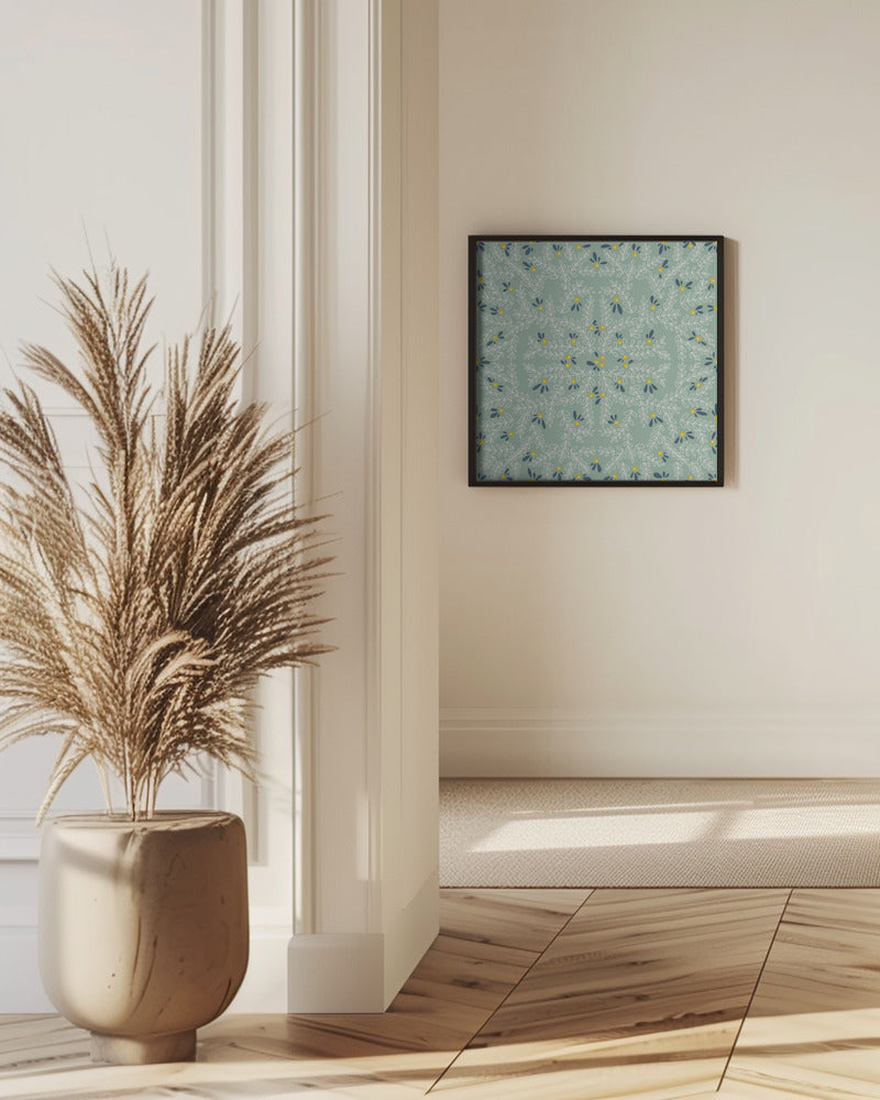 Wonderful holiday joy twigs mint pattern | Poster