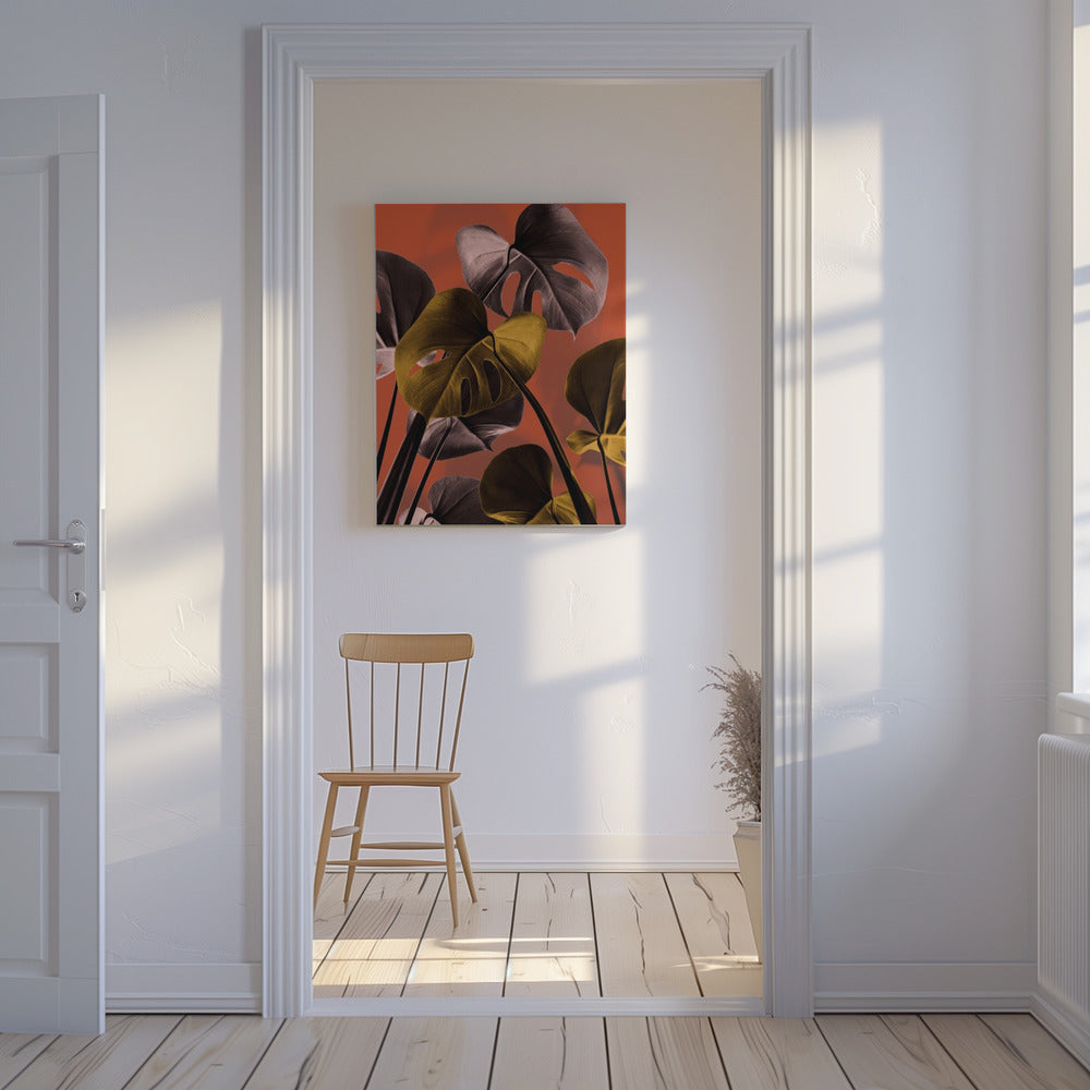 Monstera Oransje 01 | Lerretsbilder