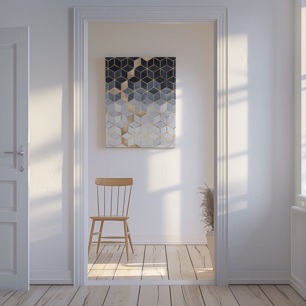 Mjuka blå gradientkuber | Canvas