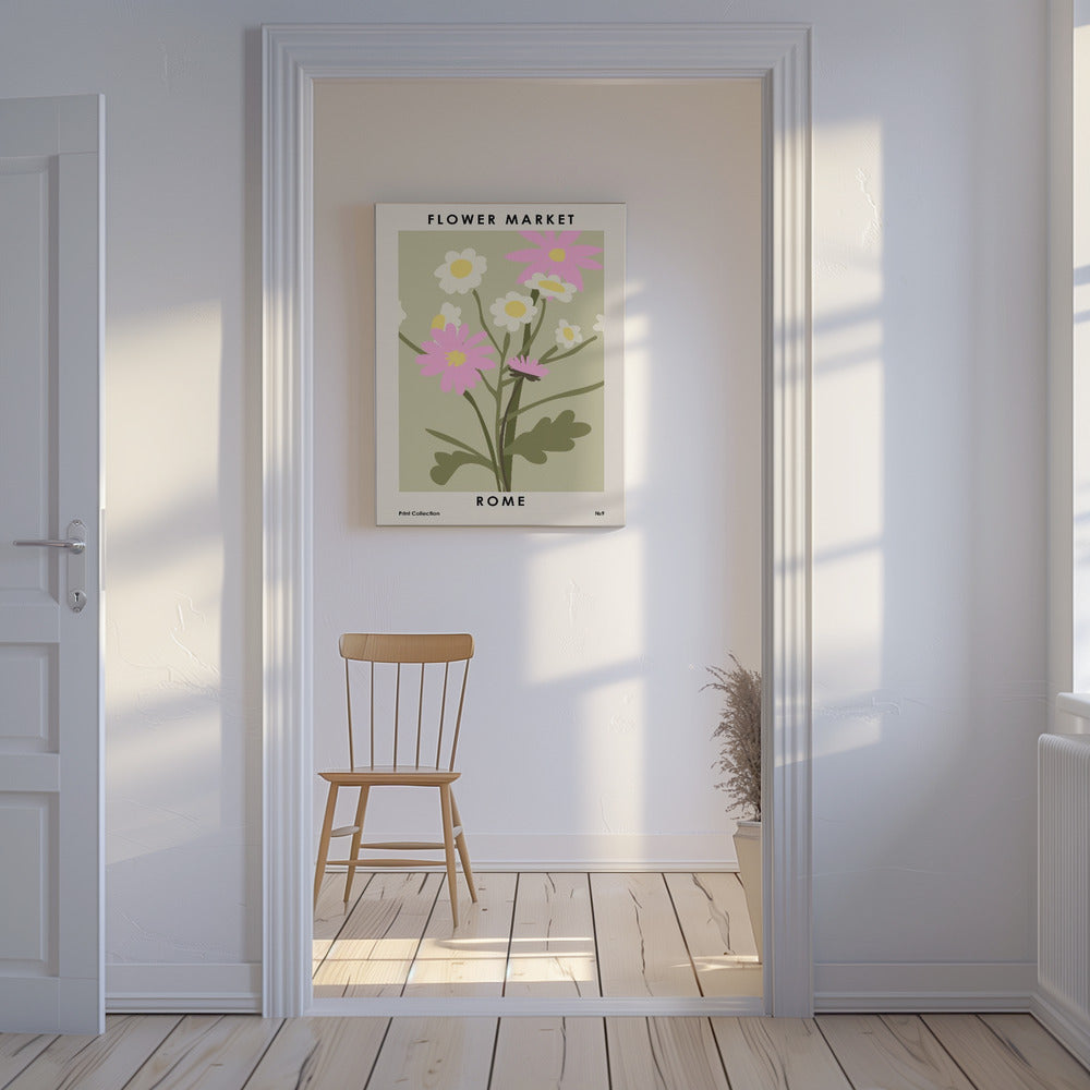 Blomstermarked Rom | Lærredsbilleder