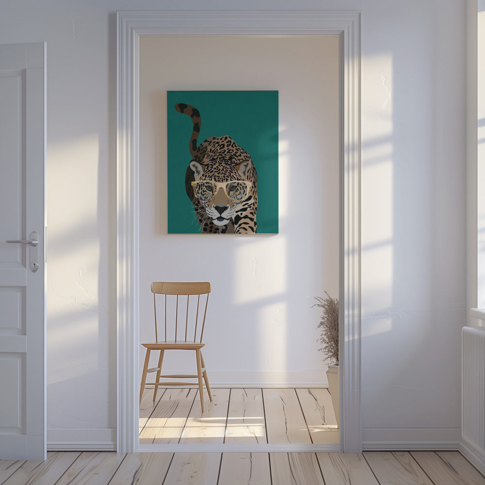 Nieuwsgierige groene luipaard | Canvasprints