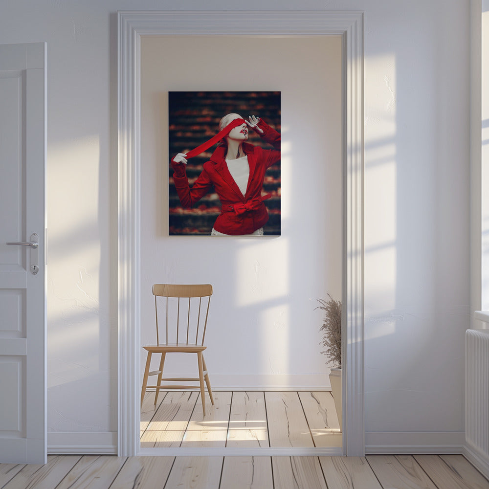Karmozijnrode sluier | Canvasprints