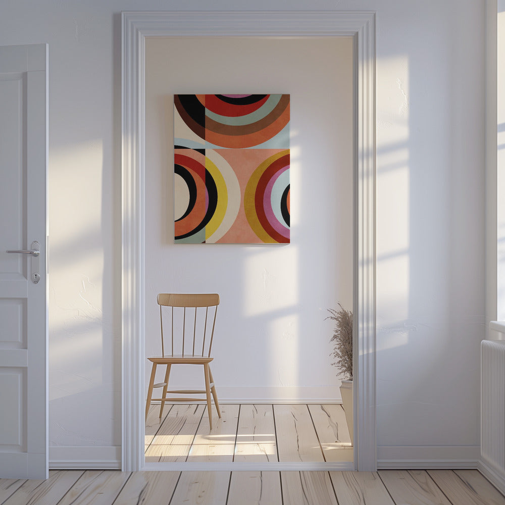 Ciepłe kolory Bauhaus Geometria3 | Wydruki na łótnie