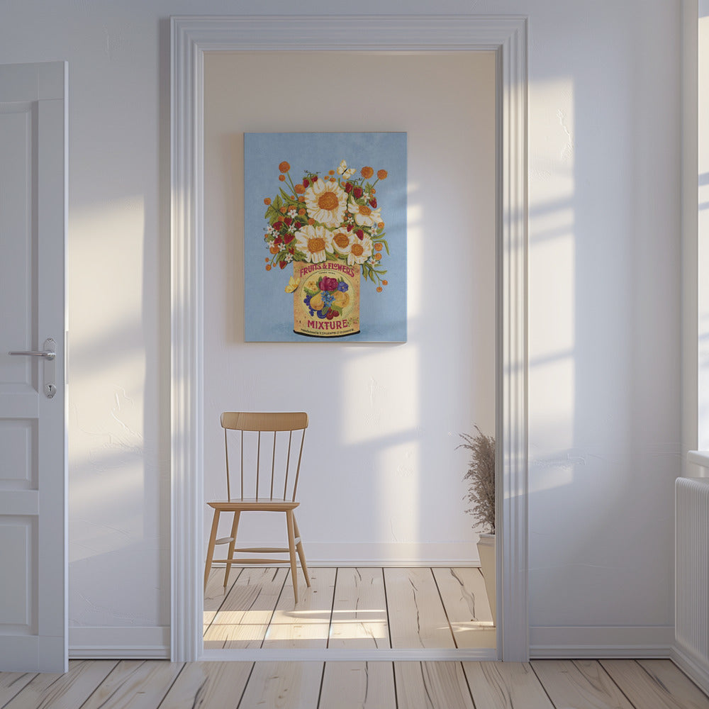 Fiori in una lattina da tè vintage | Stampe su Tela