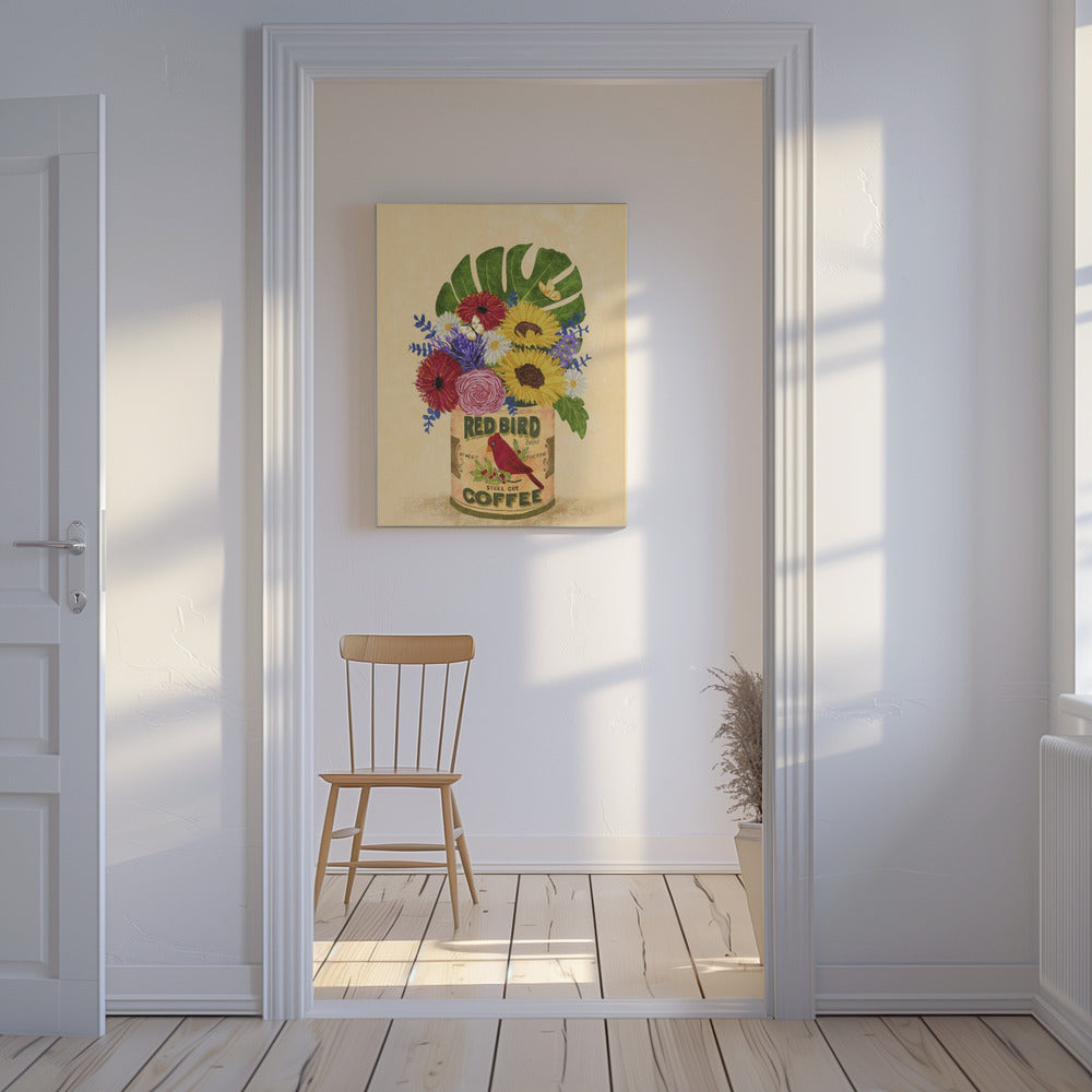 Fiori in una lattina da caffè vintage | Stampe su Tela