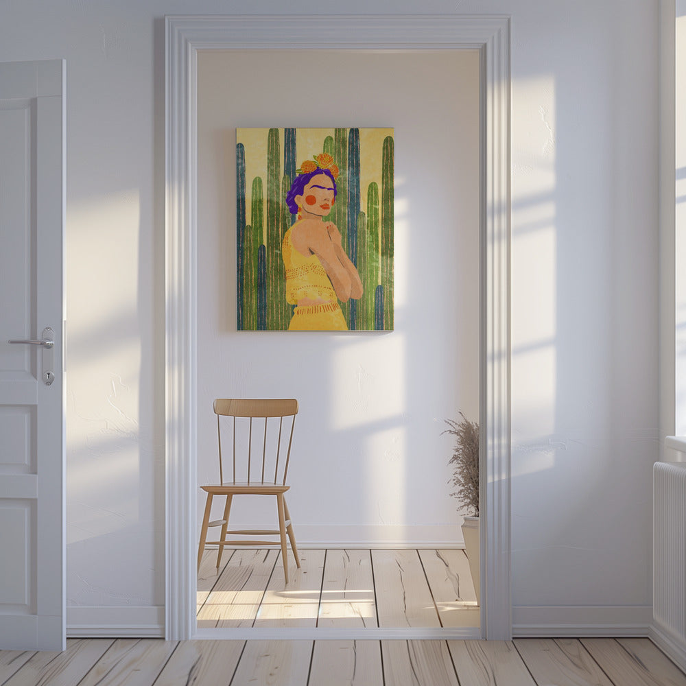 Frida e i cactus | Stampe su Tela