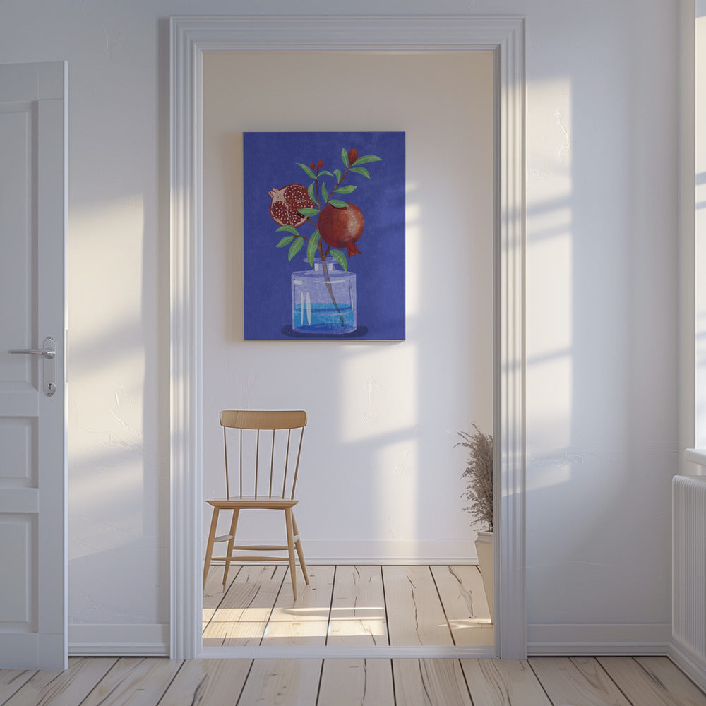 Granatapfel in Vase | Leinwand-Bilder