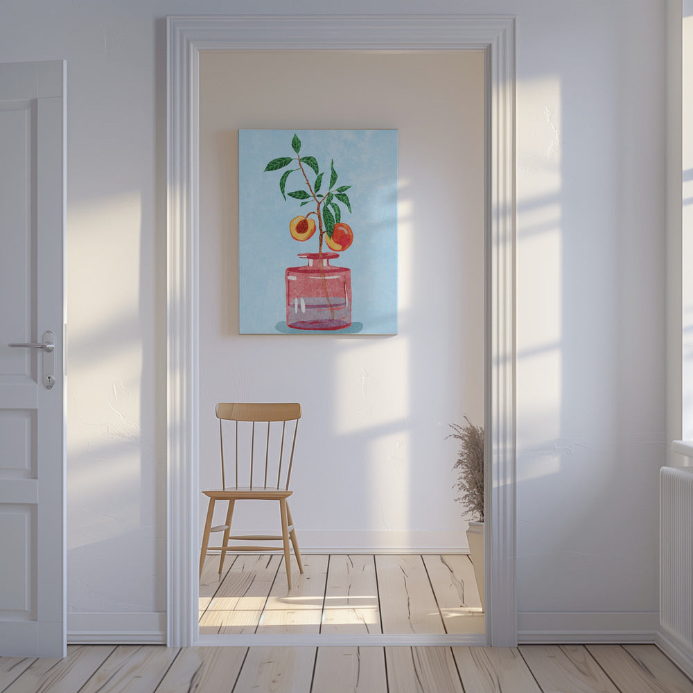 Persikoträd i vas | Canvas