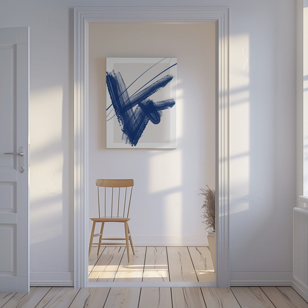 Kräftige blaue Pinselstriche | Leinwand-Bilder