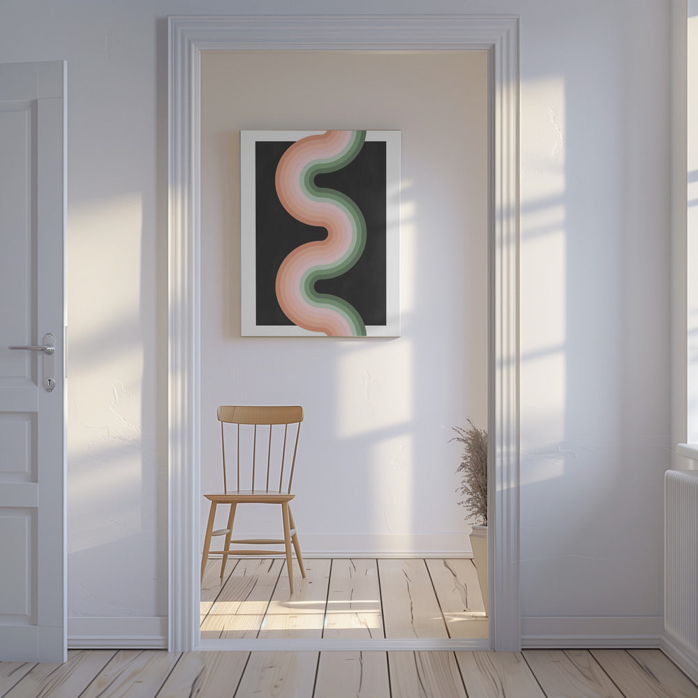 Vågigt mönster med lager på lager av pastelltoner | Canvas
