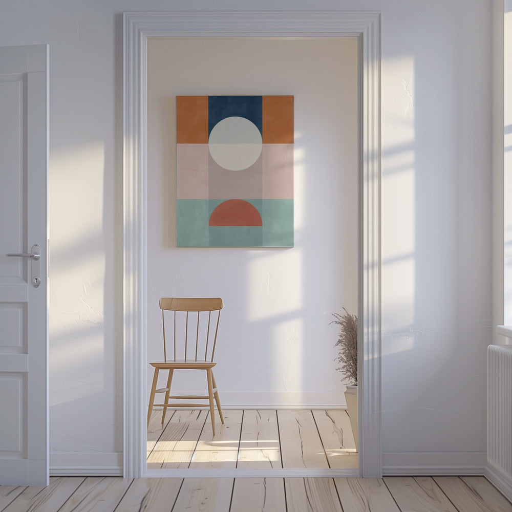 Abstrakcyjna geometryczna grafika w odcieniach ziemi | Wydruki na łótnie