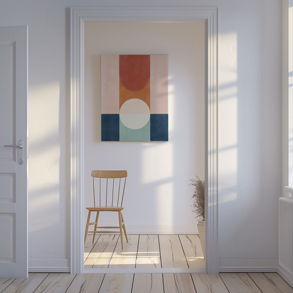 Abstraktes Design mit geometrischen Formen | Leinwand-Bilder