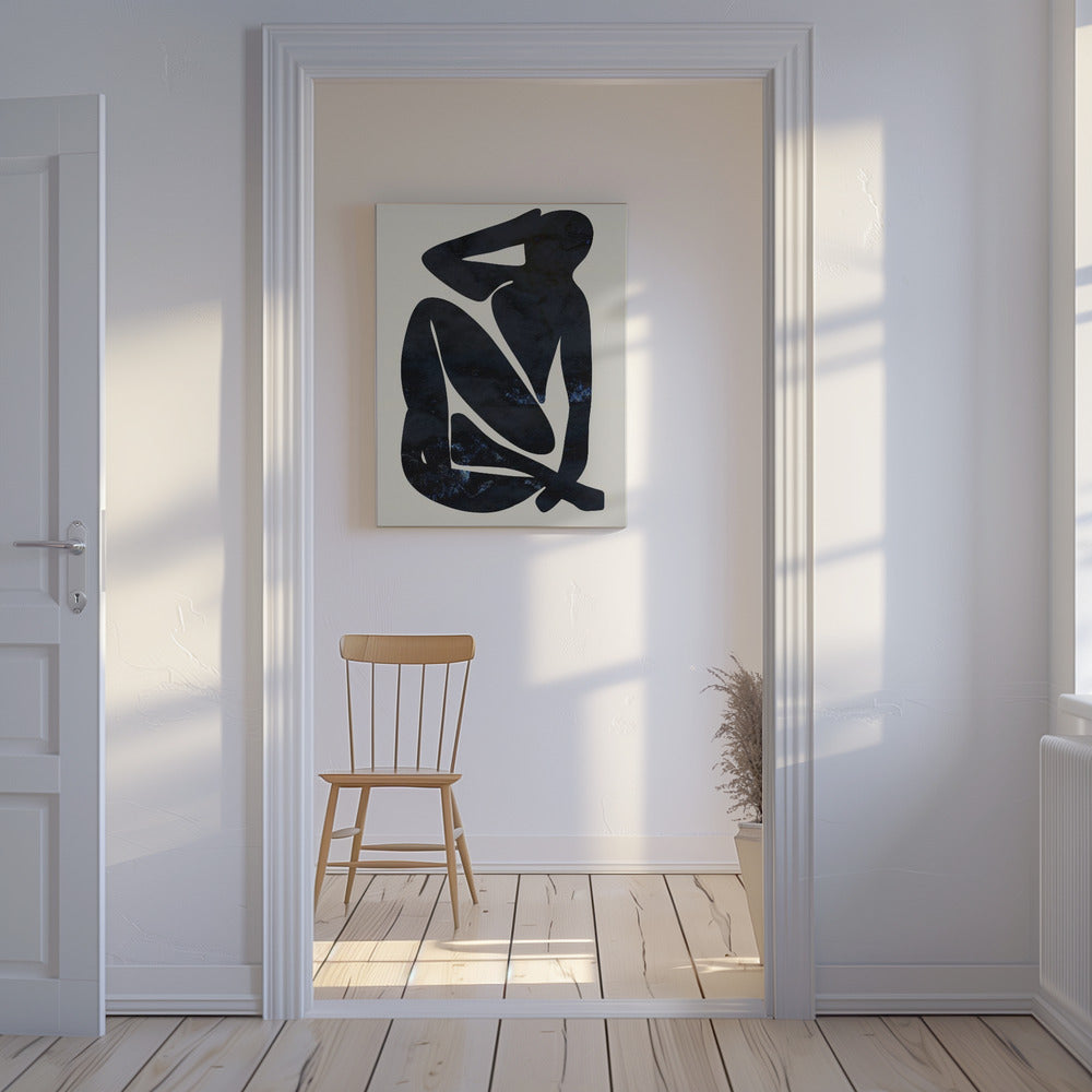 Femme bleu foncé | Tableaux sur Toile