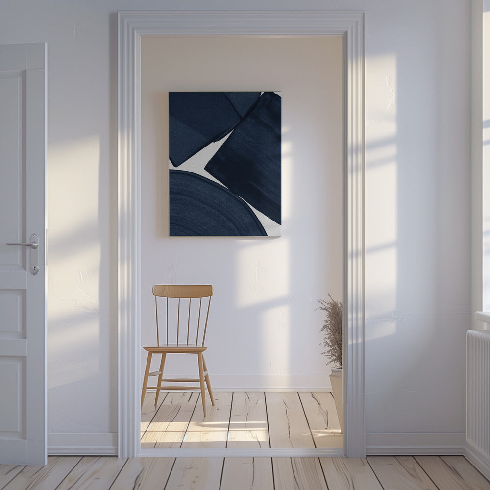 Minimalistisk Maleri Blå II | Lærredsbilleder