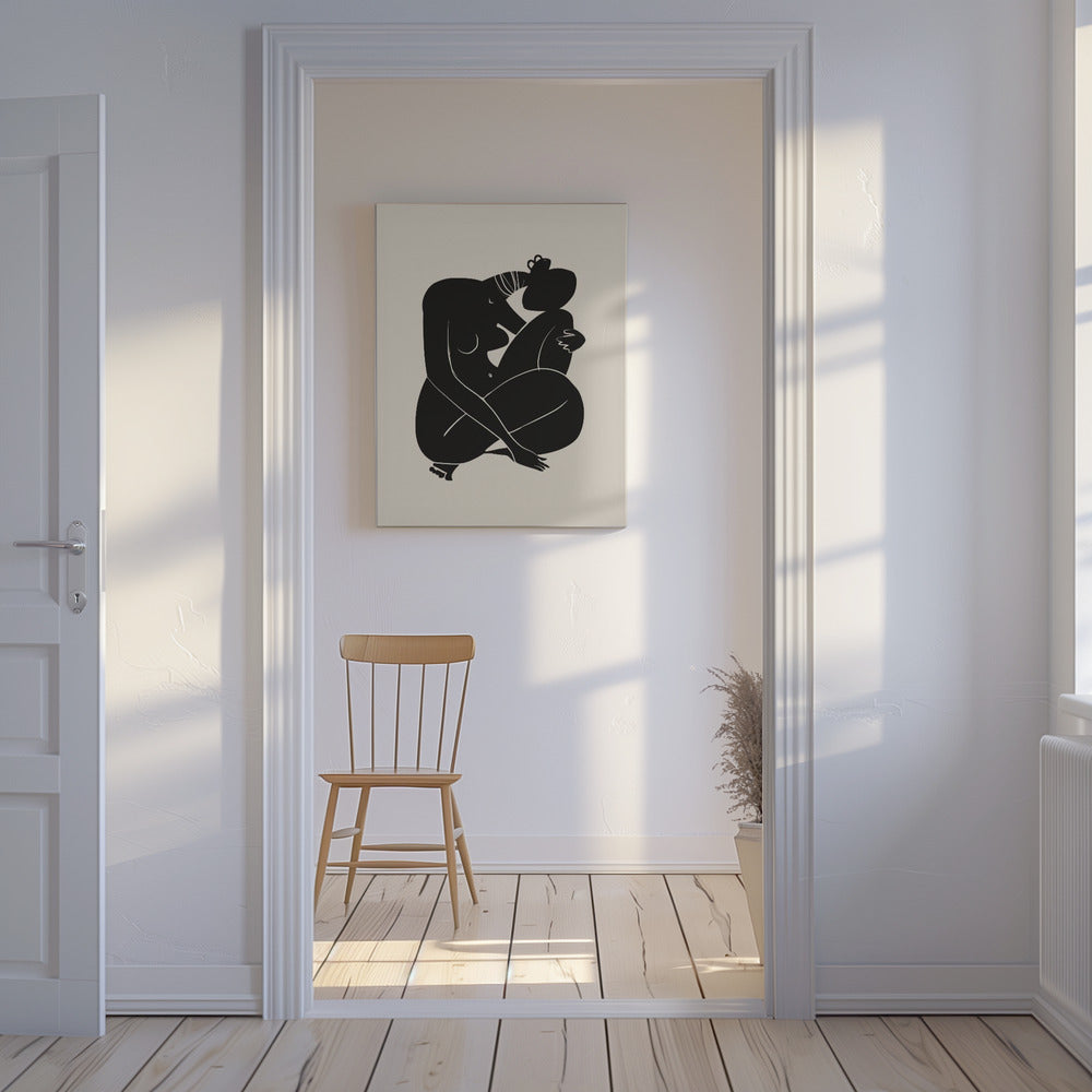 Babylockar Afrikansk naken i svart | Canvas