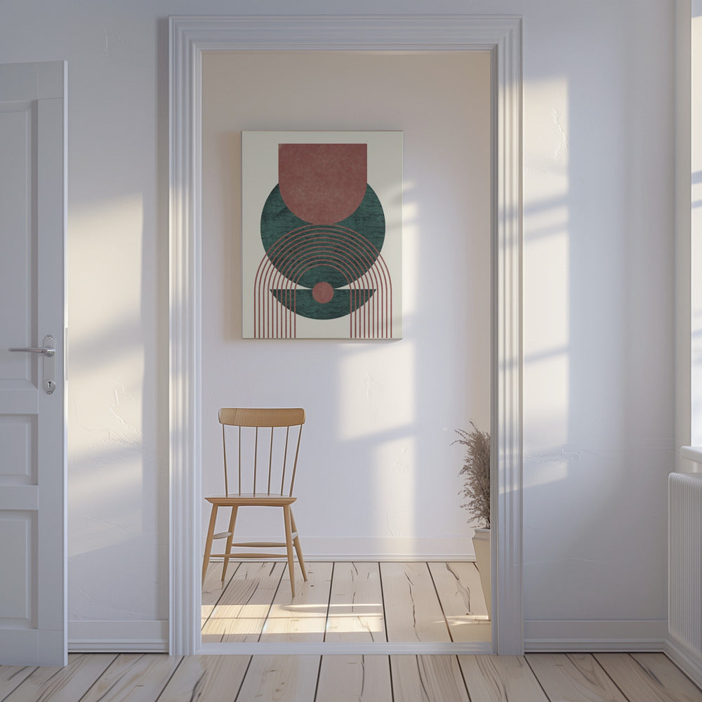 Disegno geometrico in marmo acquamarina | Stampe su Tela