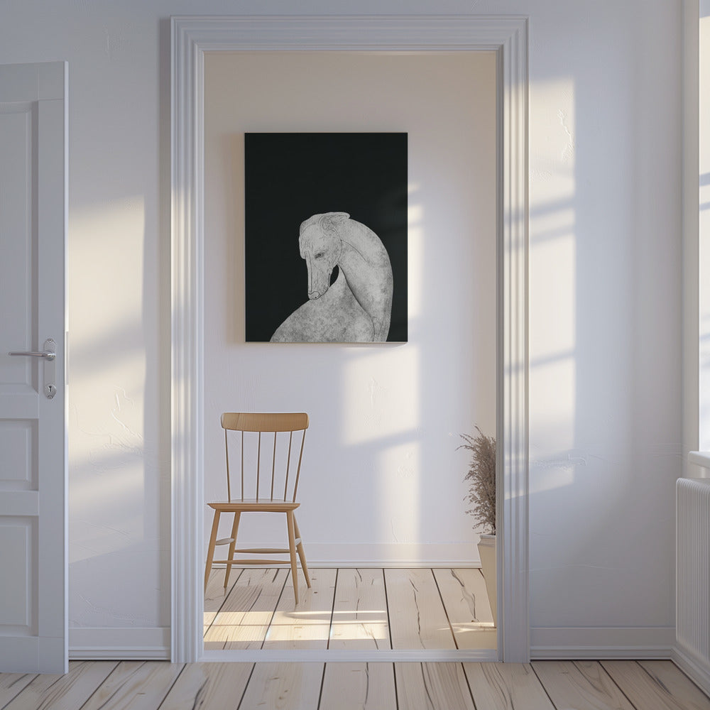 Svart och vit vinthund | Canvas