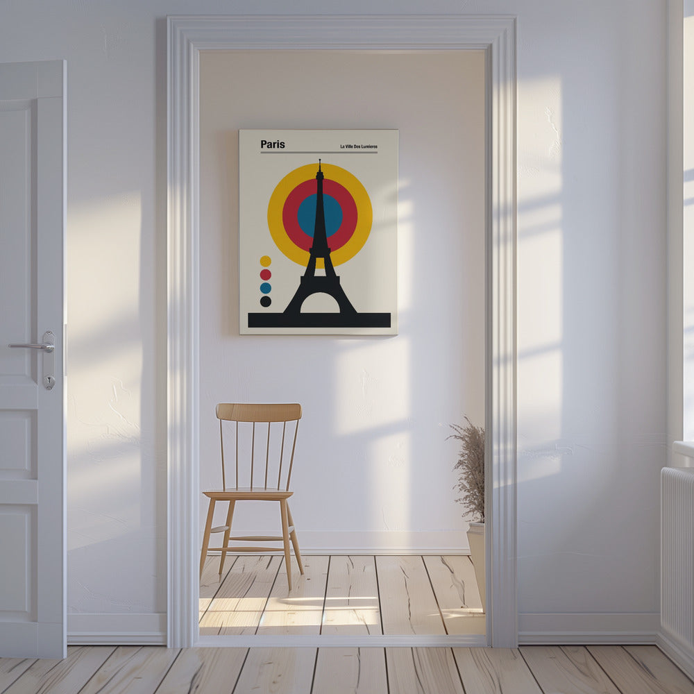 Retro reisetrykk fra Eiffeltårnet i Paris | Lerretsbilder