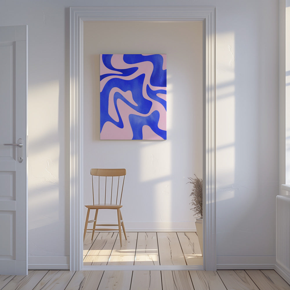 Abstracte blauwe golf | Canvasprints