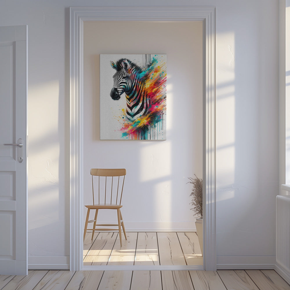 Färgglad zebra | Canvas