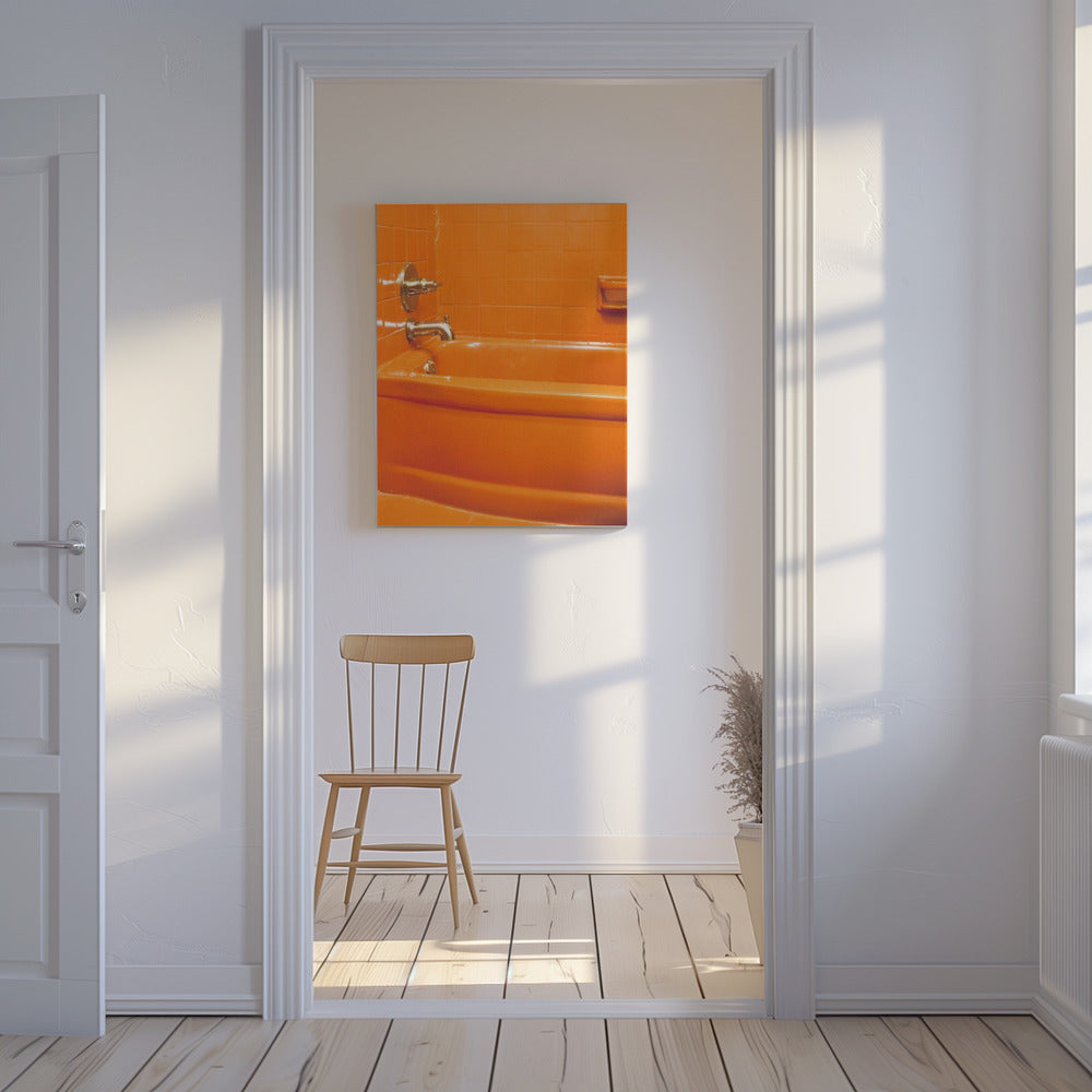 Orange badekar | Lærredsbilleder