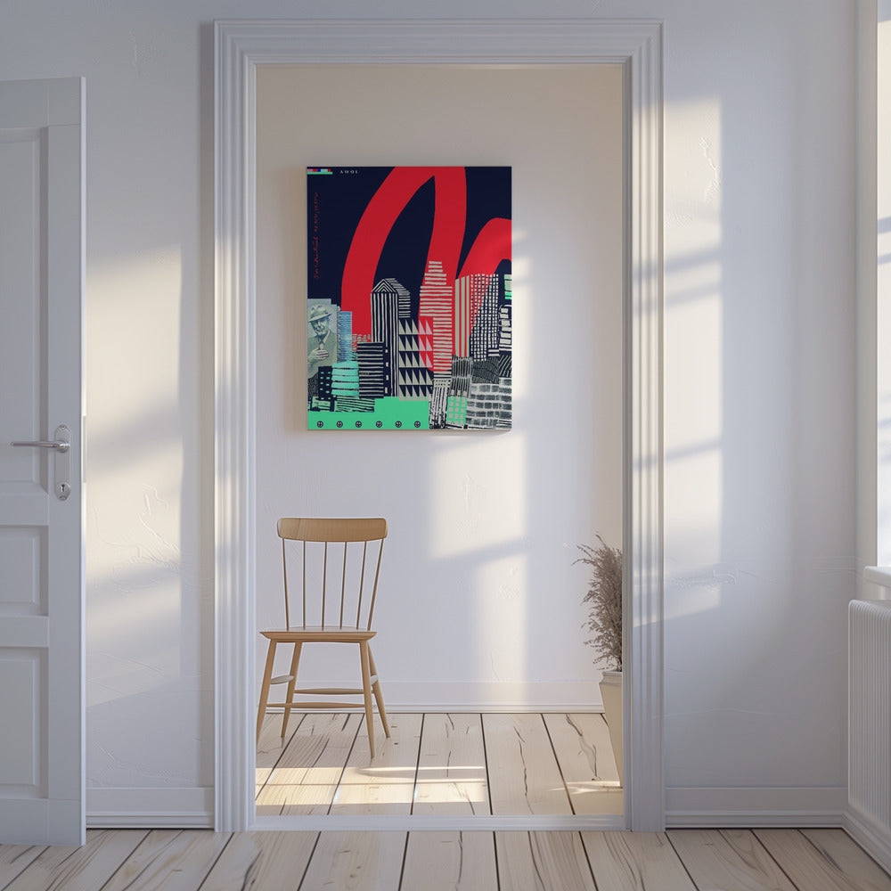 Konst i stadssilhuett, grafisk vägg i Montreal Poster | Canvas