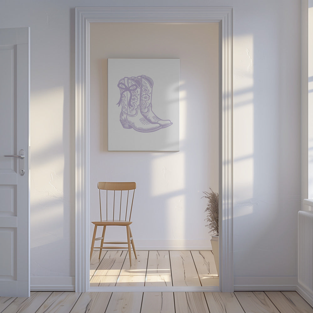 Lila Cowgirlstövlar med rosett | Canvas
