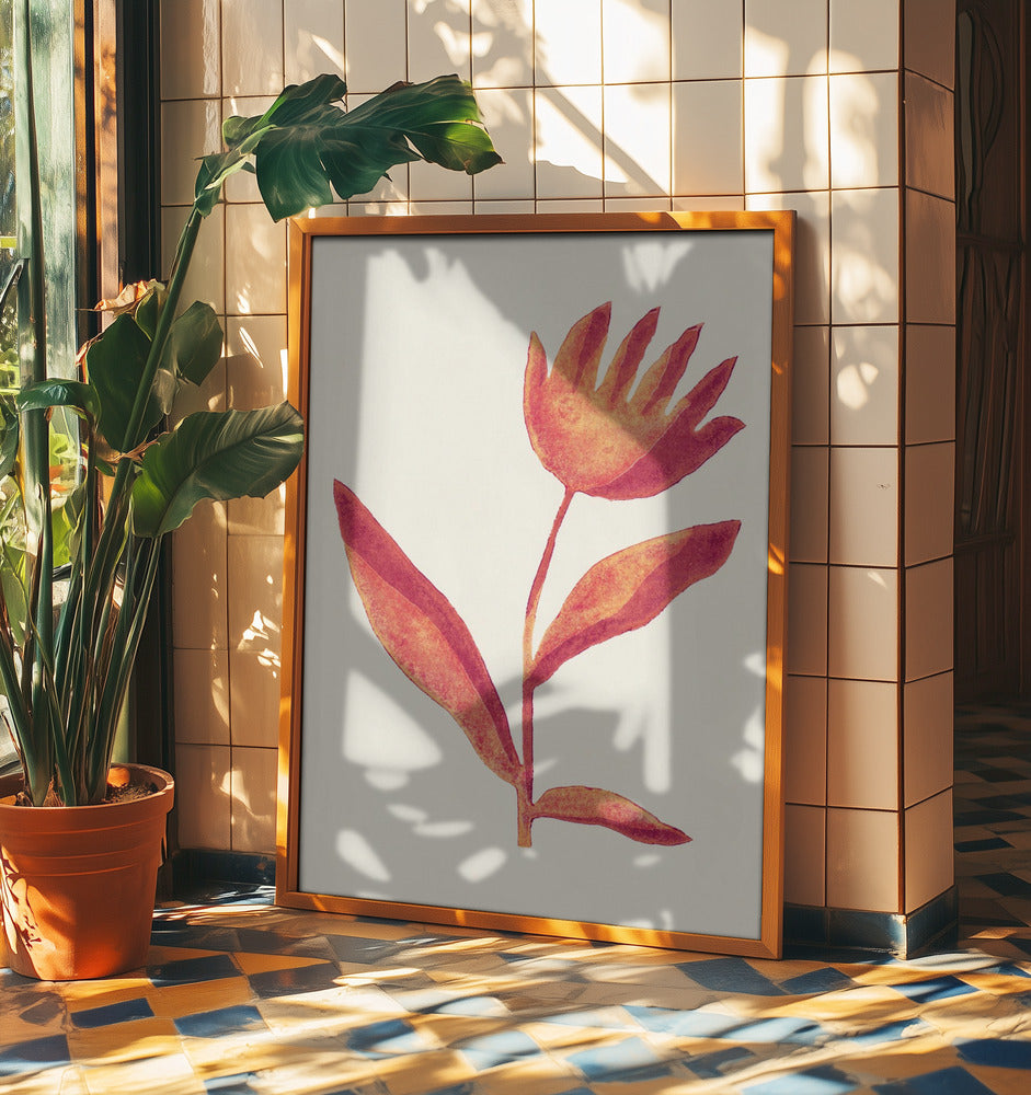 Linogravure Fleur / Viva Magenta | Posters - Affiche Artistique