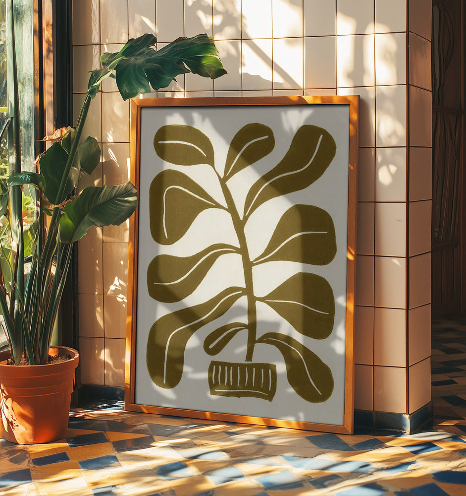 Linocut Houseplant #2 | Poster