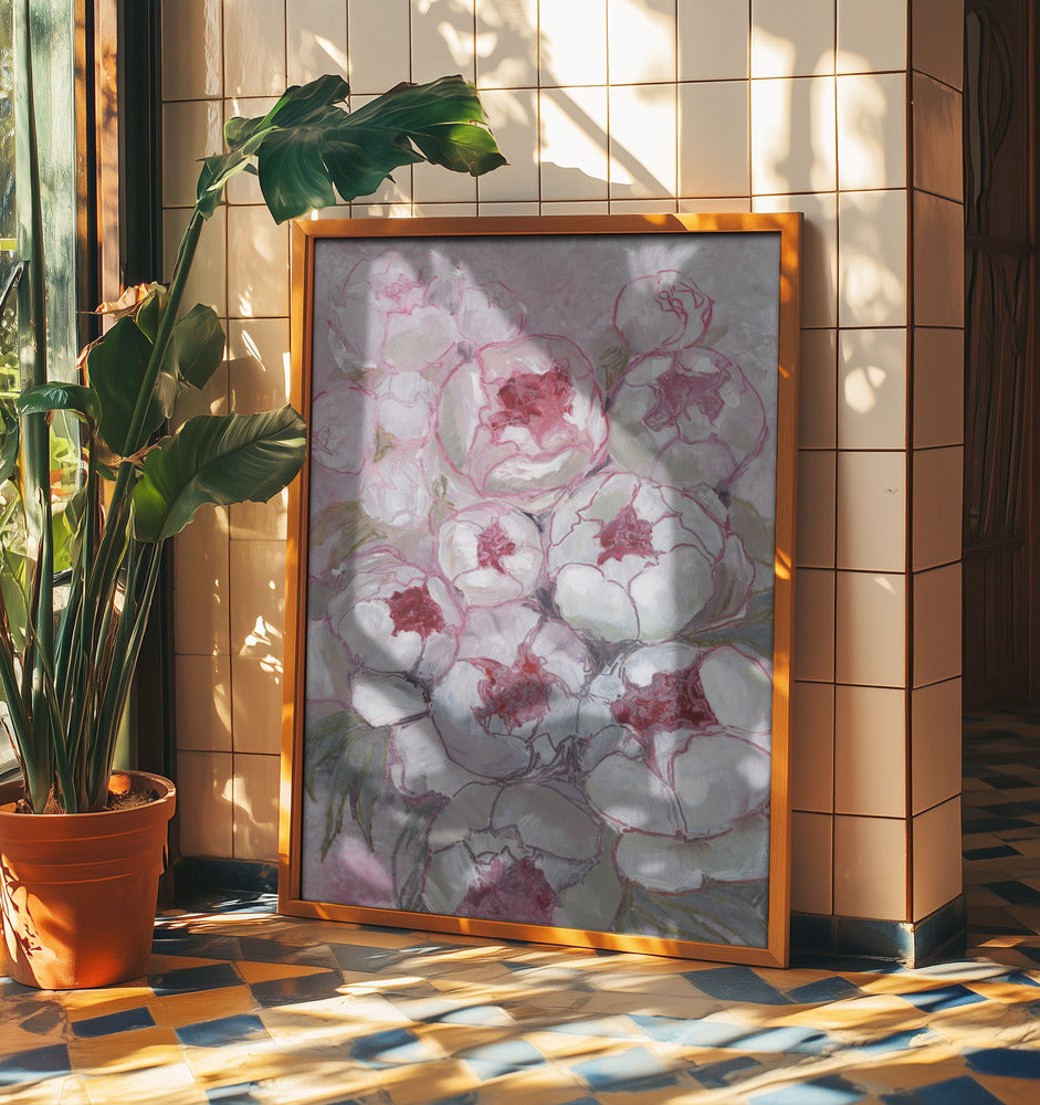 Nuria bouquet of peonies in pink | Poster