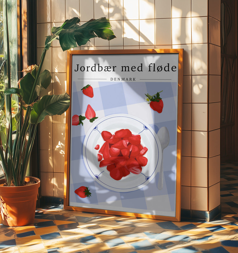 Strawberry with cream - Denmark | Poster