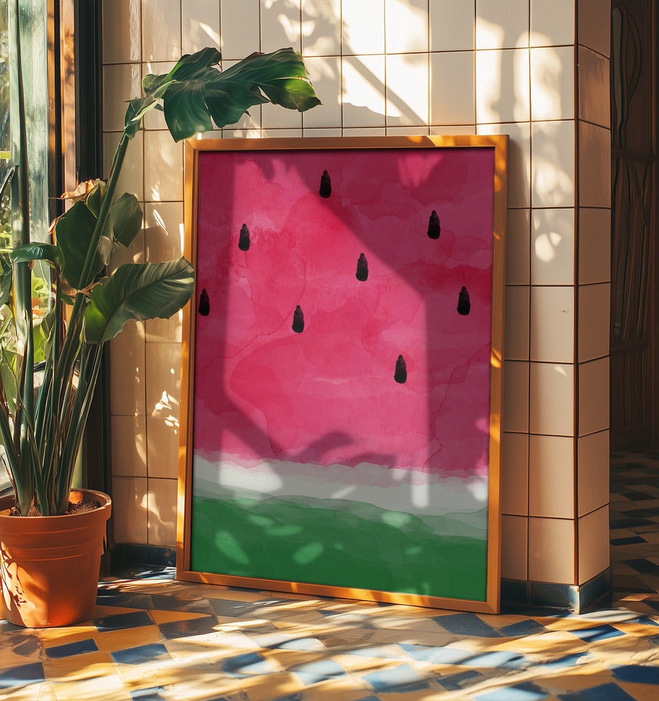Wassermelone Abstrakt A0 | Poster - Kunstdruck