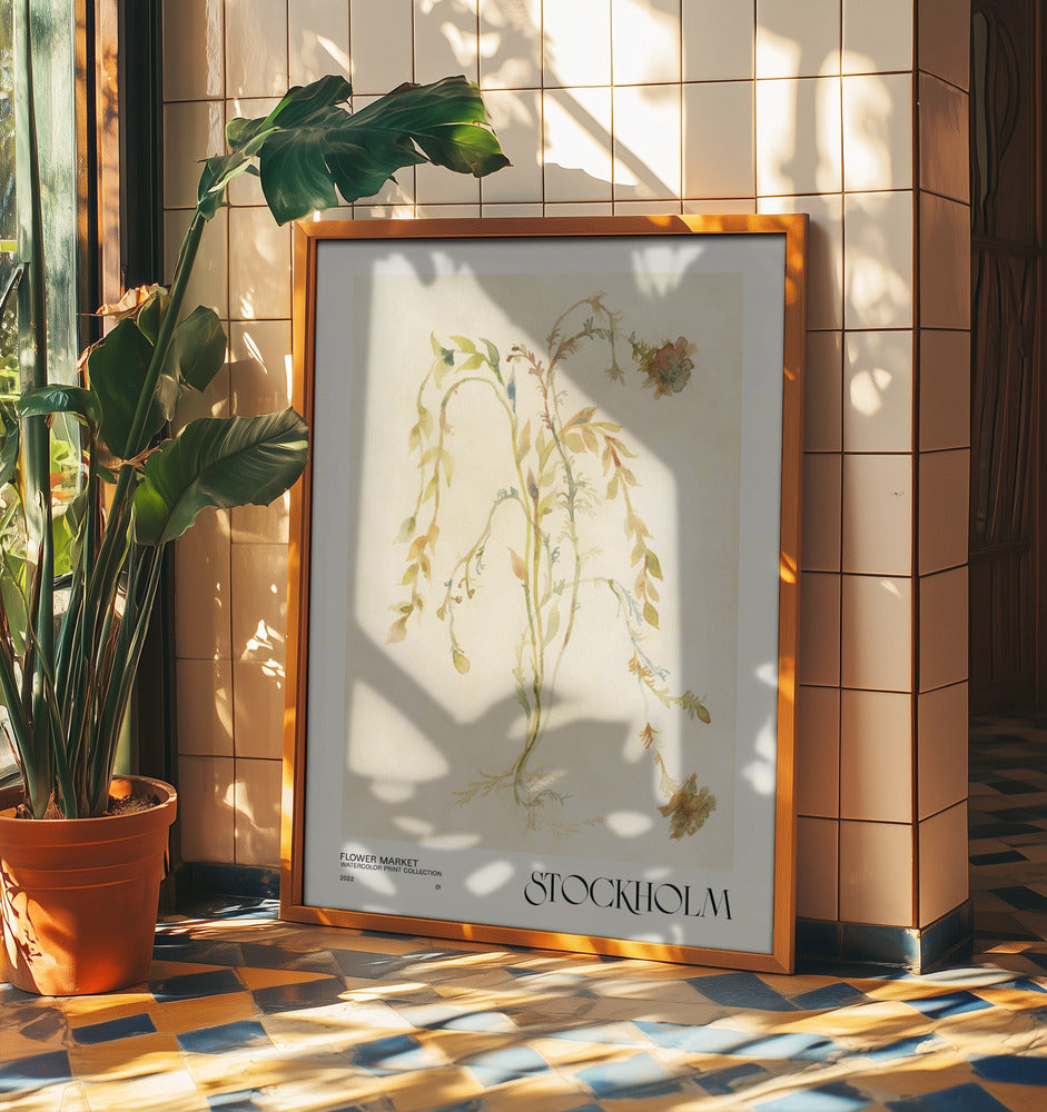 Akvarelltrycksamling. Blomstermarknad - Stockholm | Poster