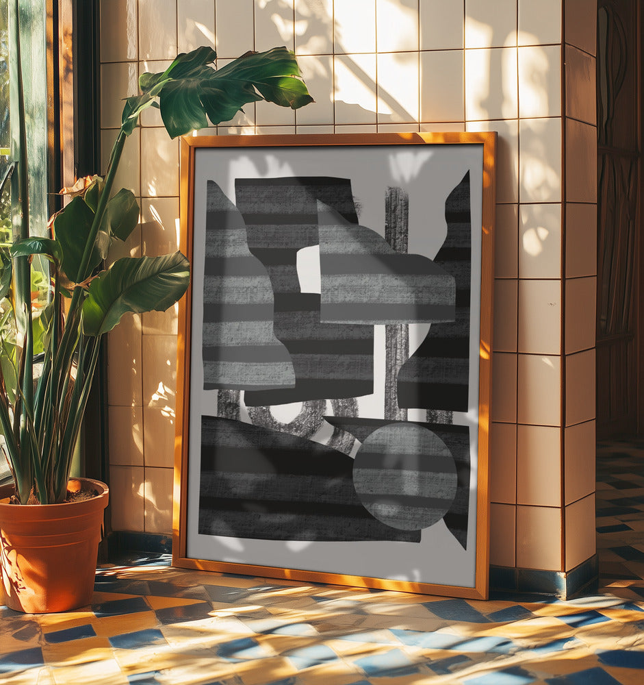 Abstract Stripe Minimal Collage 26 | Poster