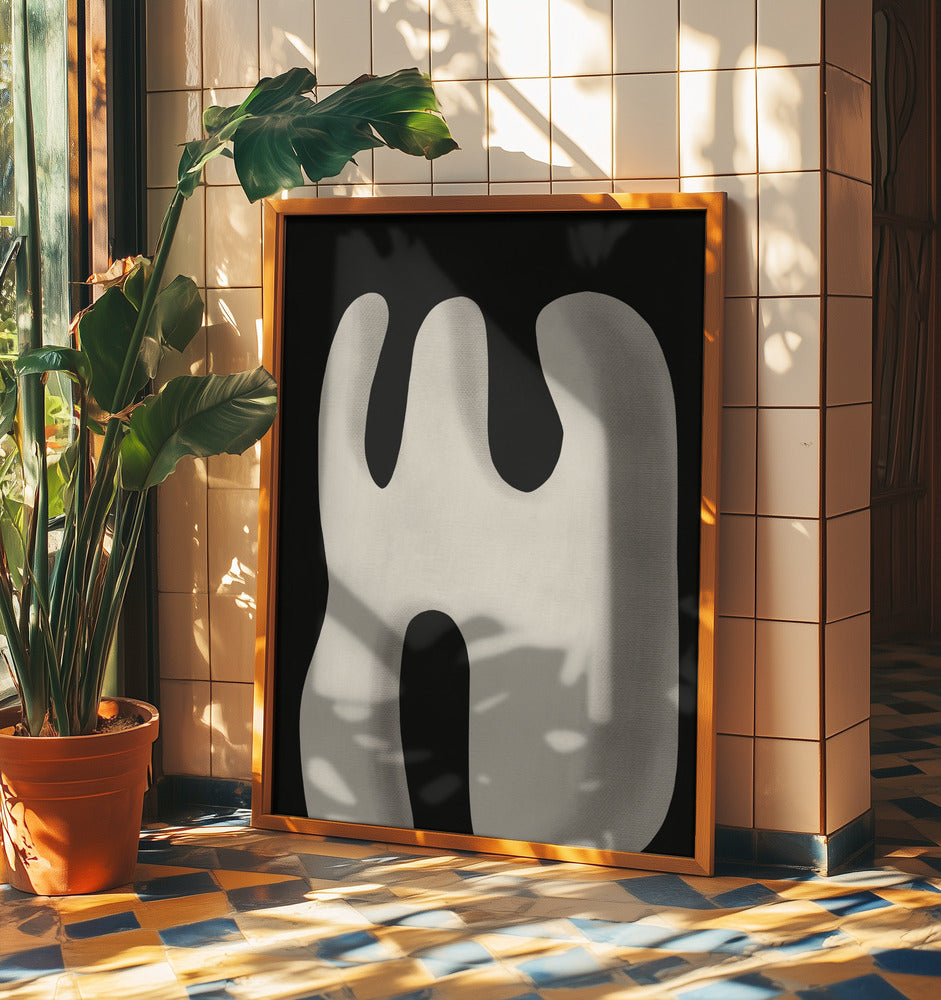 Abstrakte weiße Skulptur Schrei | Poster