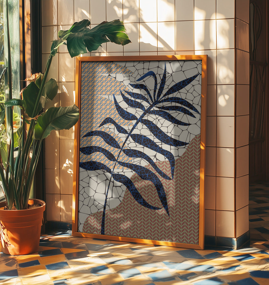Palm Leaf Mosaic Design | Poster