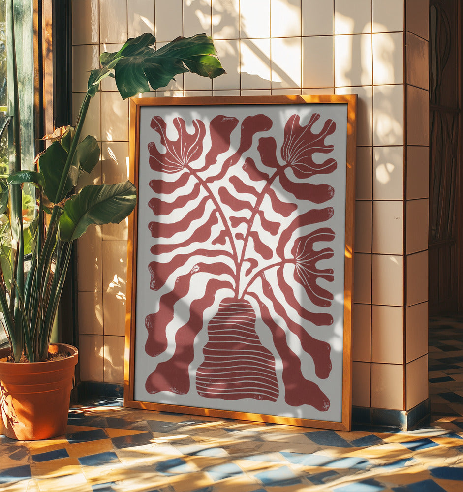 Red Flowers In a Vase | Poster