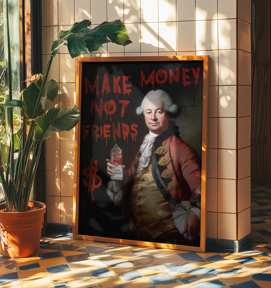 Tjen penge, ikke venner | Plakater - Kunsttryk