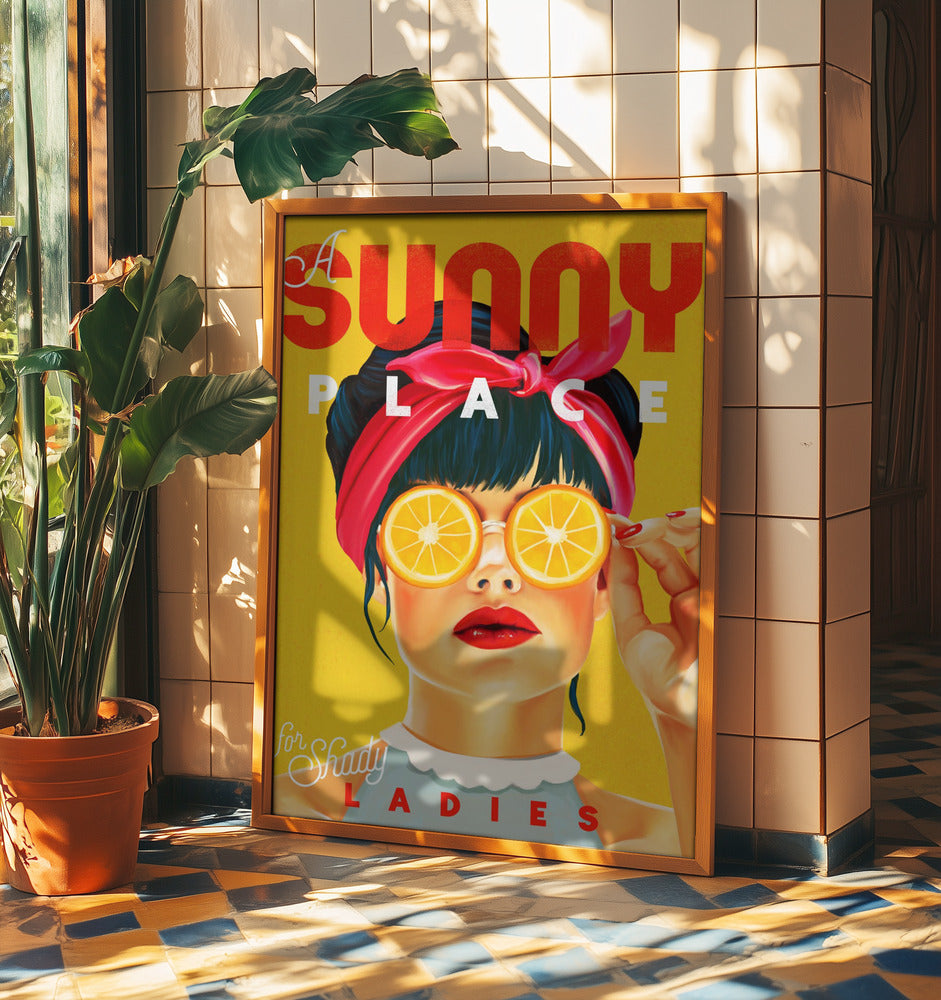 A Sunny Place For Shady Ladies Orange Pinup Art | Poster