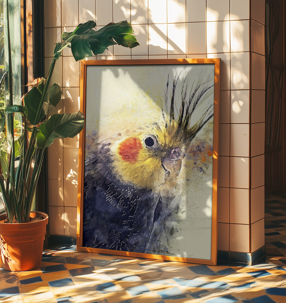 Animal Bird Cockatiel Watercolor Animal Art | Poster
